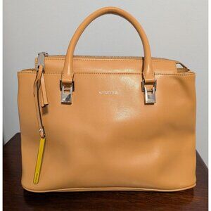 Cromia womens italian leather tan purse with blue lining shoulder bag luxury